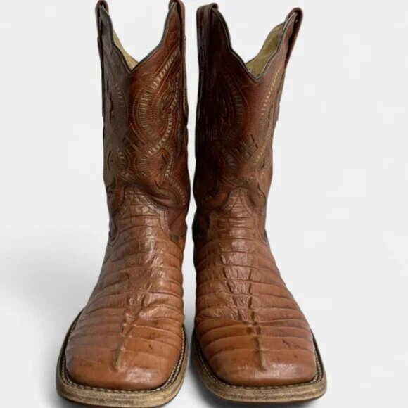 El Herrado Alligator Crocodile Western Cowboy Boots 9.5 - Picture 5 of 13